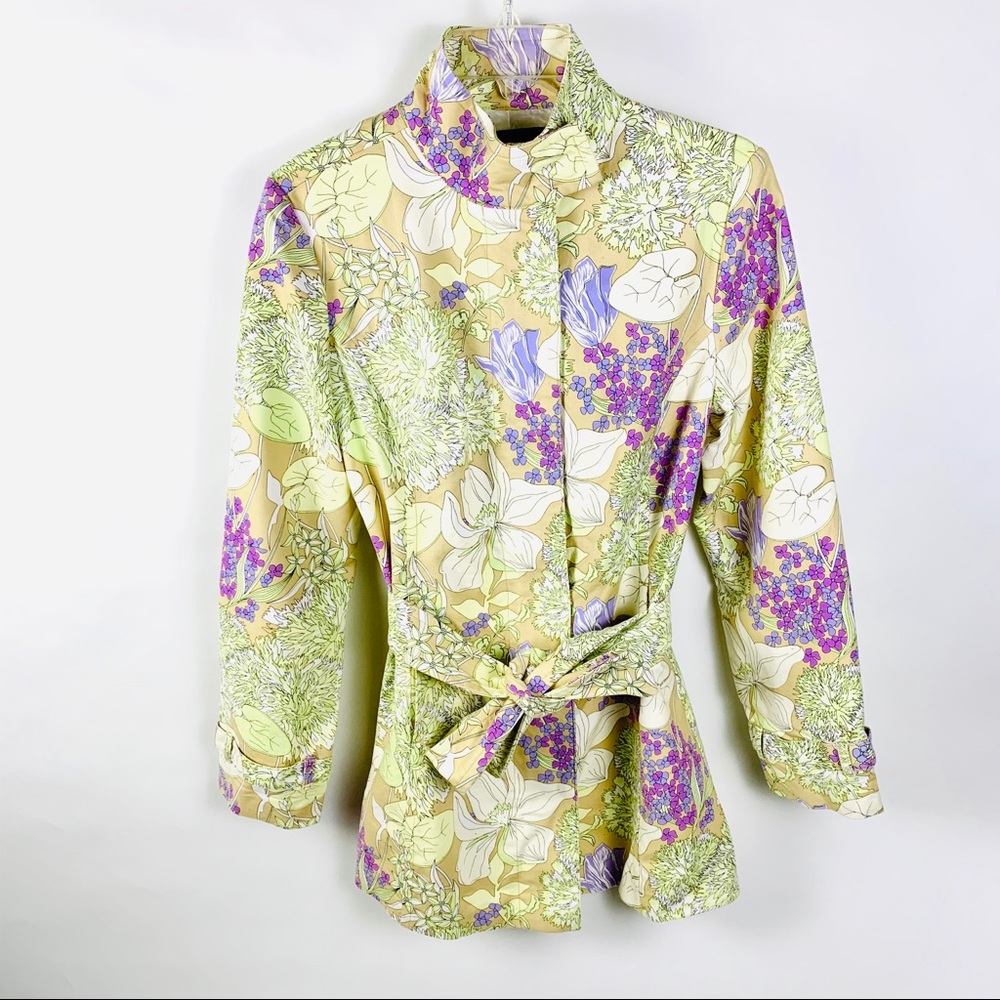 Mossino Floral Belted Trench Coat New Size Small